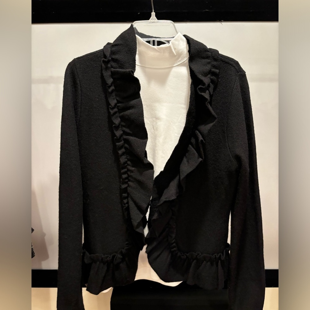 Black RuffleCardigan - Picture 9 of 9